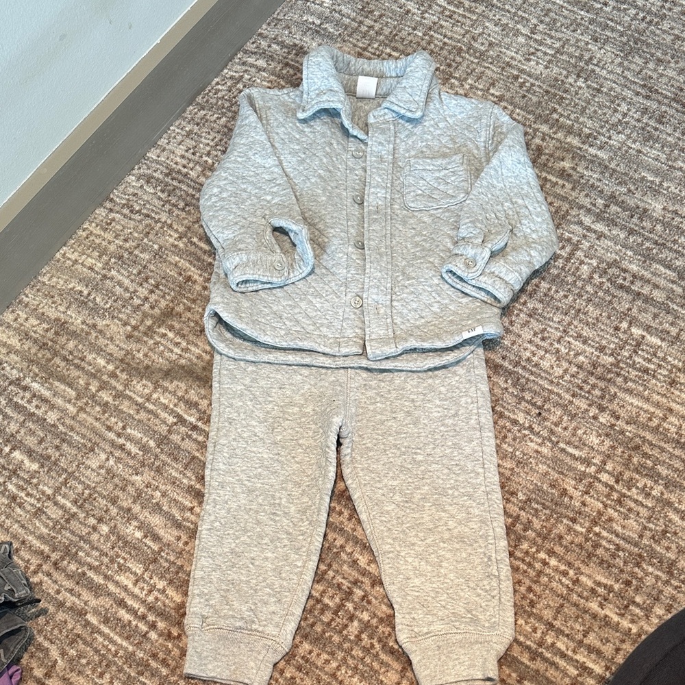 Cozy Gray Quilted Baby Set